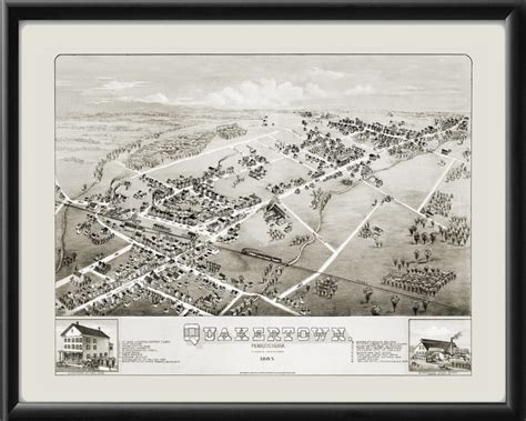 Quakertown PA 1885 Restored Map | Vintage City Maps