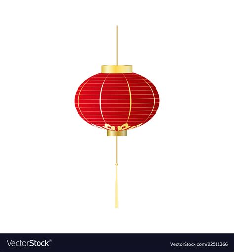 Chinese red lantern isolated on white Royalty Free Vector