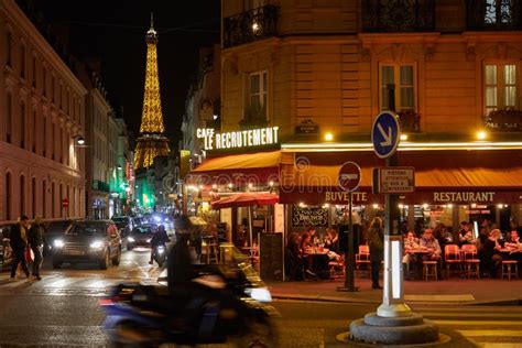 Paris Street Cafe At Night