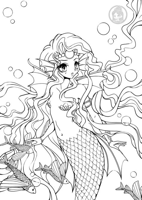 Printable Mermaid Coloring Page, Mermaid Coloring Page,mermay Coloring ...