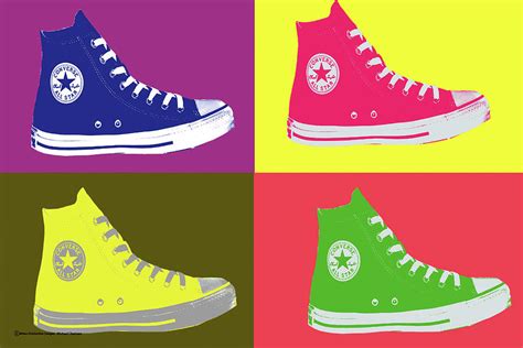 Converse Pop Art Digital Art by Michael Chatman | Pixels