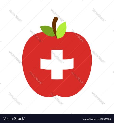 Apple switzerland swiss national fruit Royalty Free Vector