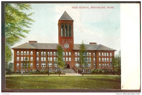 USA MASSACHUSETTS BROOKLINE 39749 POSTCARD HIGH SCHOOL BUILDING CLOCK TOWER | Brookline, School ...