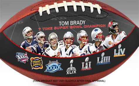 Tom Brady Seven Time Super Bowl Champion Art Football - Big Time Bats