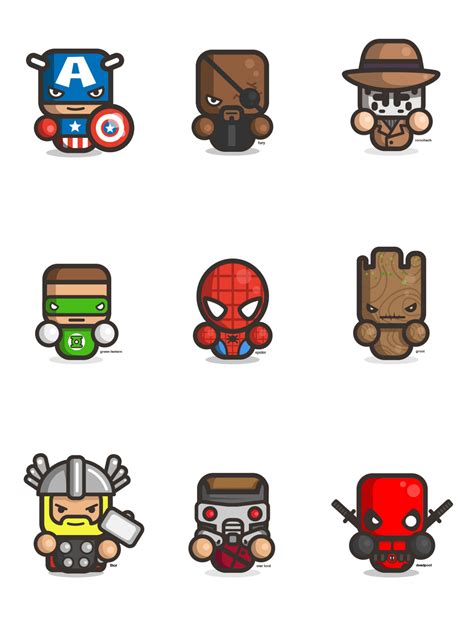 Kawaii Easy Cute Superhero Drawings - Superheroes Avengers Sketchok ...