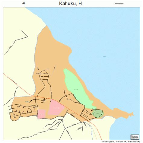 Kahuku Hawaii Street Map 1522250