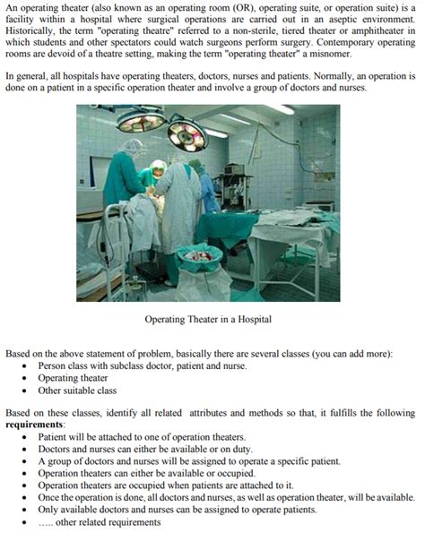 An operating theater (also known as an operating room | Chegg.com