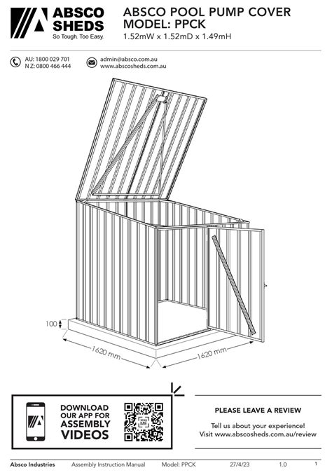 ABSCO SHEDS PPCK ASSEMBLY & INSTRUCTION MANUAL Pdf Download | ManualsLib