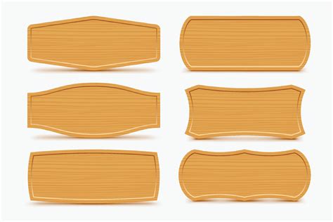 wooden shapes set 28664225 Vector Art at Vecteezy