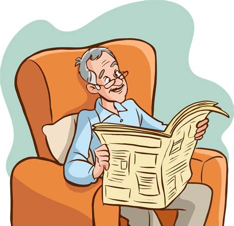 man reading newspaper vector illustration 12485450 Vector Art at Vecteezy