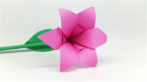 How to make lily Paper Flower - Origami Flowers for Beginners - YouTube