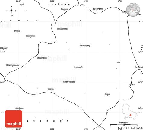 Blank Simple Map of Rae Bareli