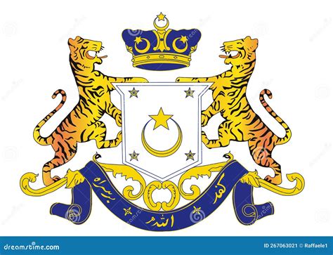 Coat of Arms Johor Malaysia Stock Illustration - Illustration of ...