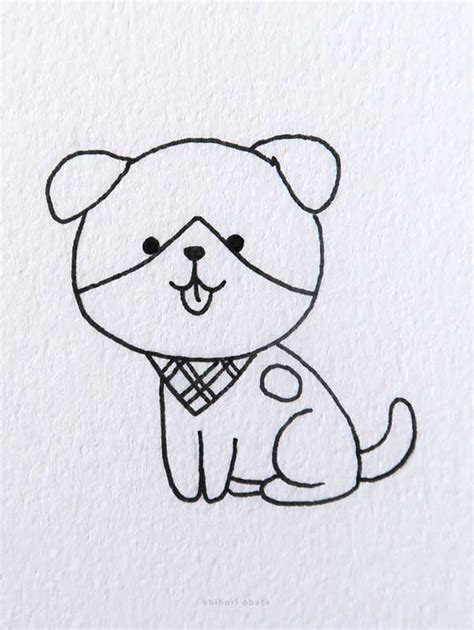 Step-by-Step Tutorial for easy drawing dog cute Beginners and Kids