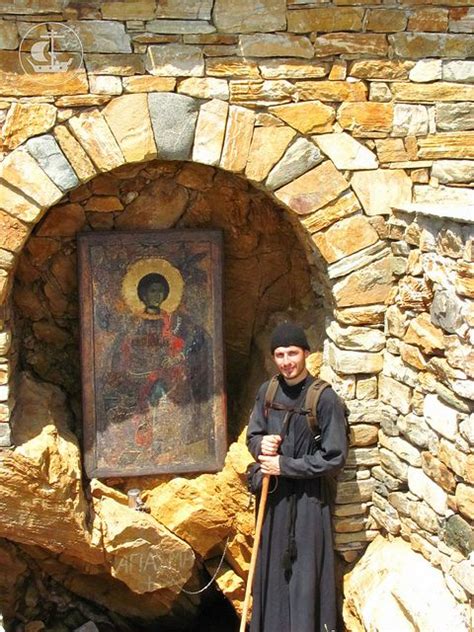 The Icon of St. George and Monk.. on Mount Athos Religious Images, Religious Icons, Religious ...