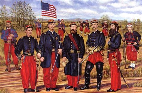 Union Zouave Infantry American Uniform, Jedburgh, Military Art, Military Uniforms, Military ...