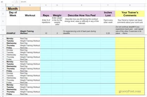 7 Best Google Sheets Workout Templates