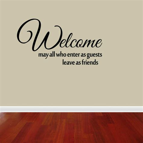 Welcome Enter As Guests Vinyl Wall Decal Quote Sticker Decor Inspirational - Walmart.com ...