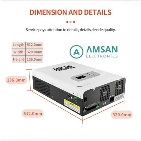 AMSAN Inverter Hybrid 3kVA 24V 48V Low Frequency MPPT 60A VS Series - AMSAN ELECTRONICS