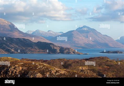 Looking over Loch Shieldaig and Upper Loch Torridon to Beinn Eighe and ...