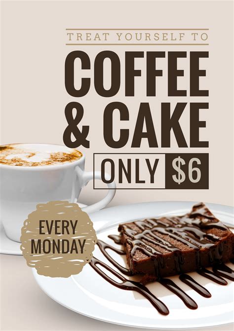 Coffee & Cake promotional template for use in your business! Use this ...