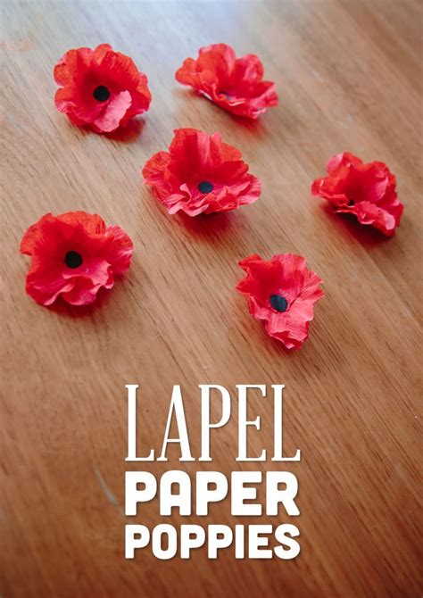 Lapel Paper Poppies | Crafts for seniors, November crafts, Remembrance ...