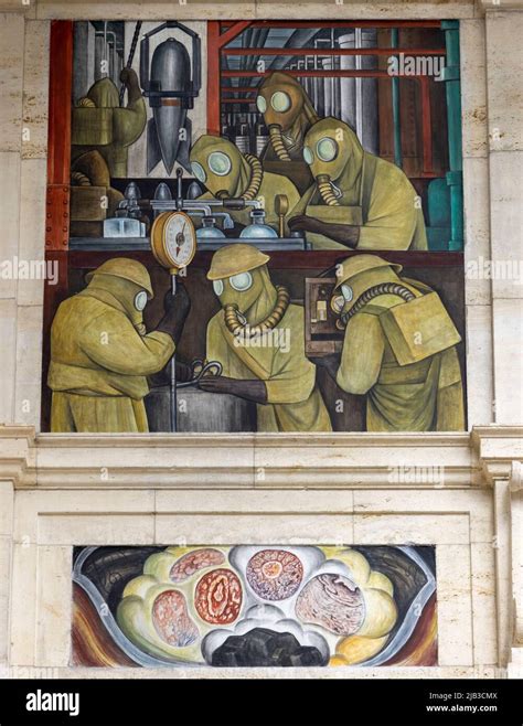 detail, north wall, bomb factory, The Detroit Industry Murals (1932 ...