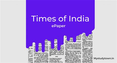 Times of India epaper Today PDF Download - My Study Town