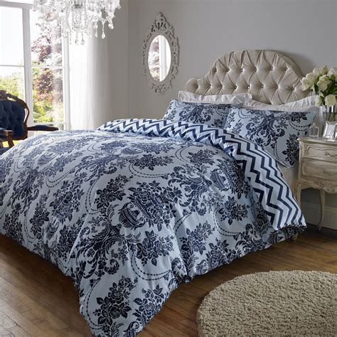 200TC Cotton Rich Damask Print Duvet Quilt Cover Double King Super Bedding Set | eBay