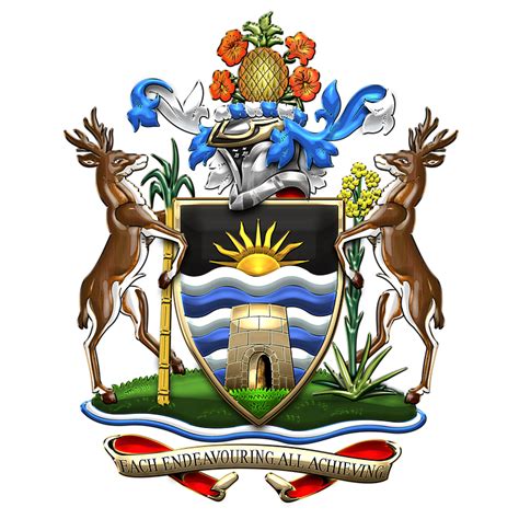 Download Antigua And Barbuda, Coat Of Arms, Heraldry. Royalty-Free ...