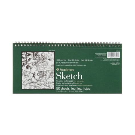 Strathmore Sketch Paper Pad, 400 Series, Recycled, 5-1/2" x 12", 50 Sheets - Walmart.com ...