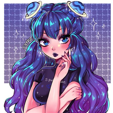 How To Draw Anime Hair Space Buns / Pink Space Buns Girl Digital Speed ...