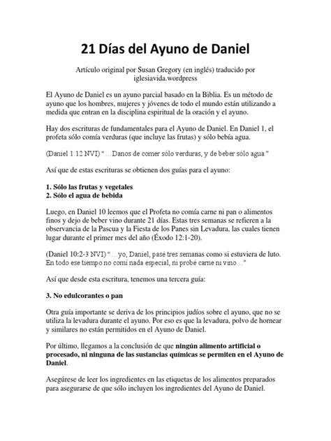 21 Días Del Ayuno de Daniel | Fasting | Daniel (Biblical Figure)