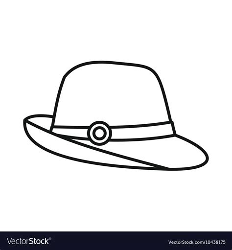 Hat icon in outline style Royalty Free Vector Image