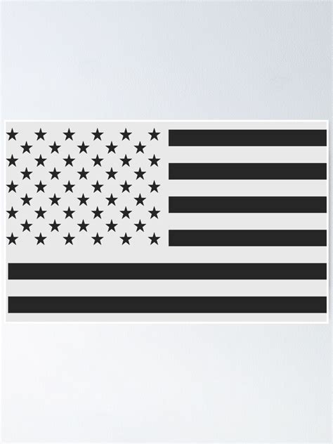 " Black and White American Flag, USA Flag" Poster by levsal | Redbubble