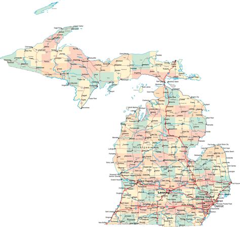 Michigan Road Map - MI Road Map - Michigan Highway Map