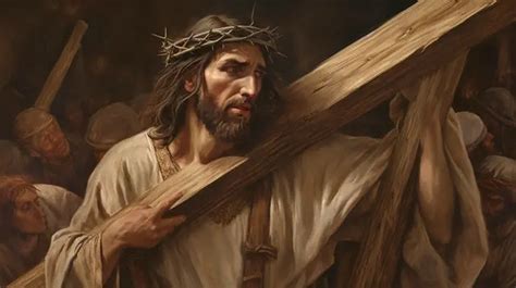 Jesus Carrying A Cross In A Picture Background, Picture Of Jesus ...