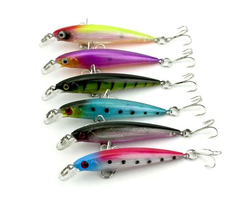 6PCS New hot Fishing tackle 8CM 6G minnow hard artificial bait freshwater bass culter fishing ...