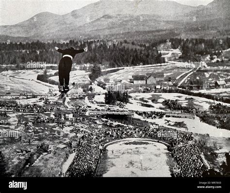 Photograph of the Ski jump at Lake Placid during the 1932 Winter ...