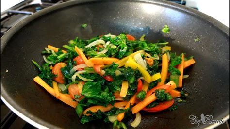 Stir Fry - Curly Leaf Kale | Recipes By Chef Ricardo - YouTube