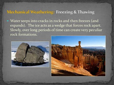 Three Causes Of Mechanical Weathering