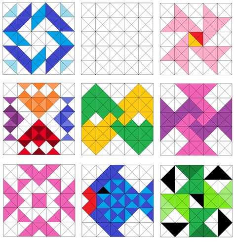 Easy Triangle Quilting Patterns | Patchworks, Gribouillages artistiques ...