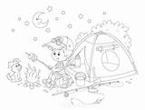 Girl Scout Camping Coloring Pages sketch template