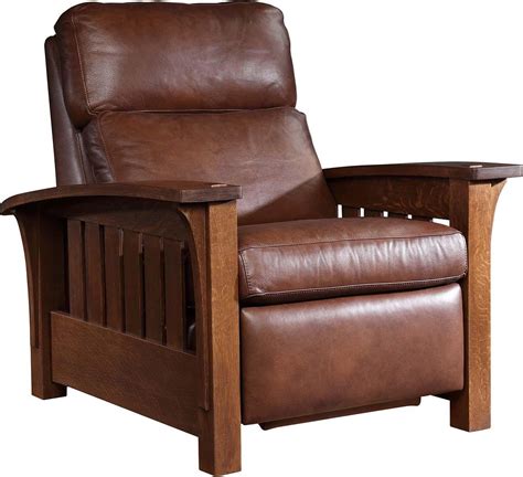 Stickley Oak Mission Classics Loose Cushion Bow Arm Morris Recliner | Sprintz Furniture ...