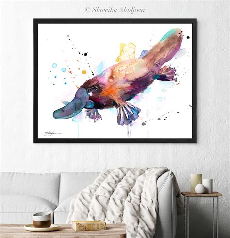 Platypus watercolor painting print by Slaveika Aladjova | Etsy