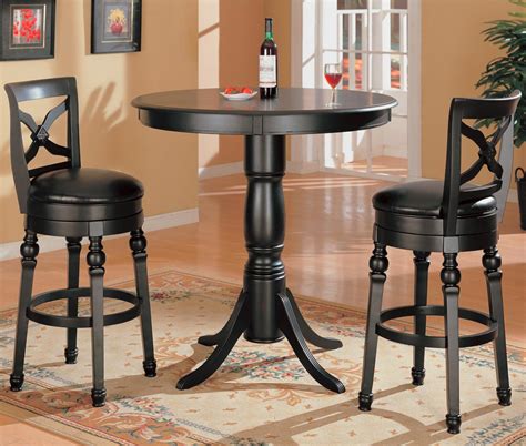 Black Pub Table And Chairs : The Furniture Cove 3 Piece Retro Black ...