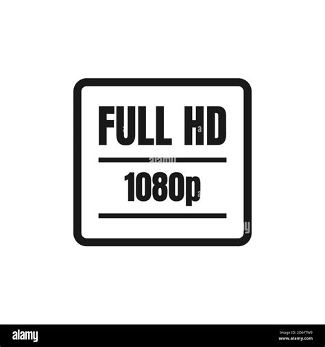 full HD logo symbol 1080p sign mark Full High definition resolution icon vector Stock Vector ...