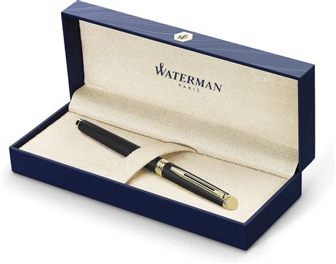 Waterman Hemisphere Matt Black Gold Trim Medium Nib Fountain Pen - Gift ...