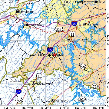 Loudon, Tennessee (TN) ~ population data, races, housing & economy