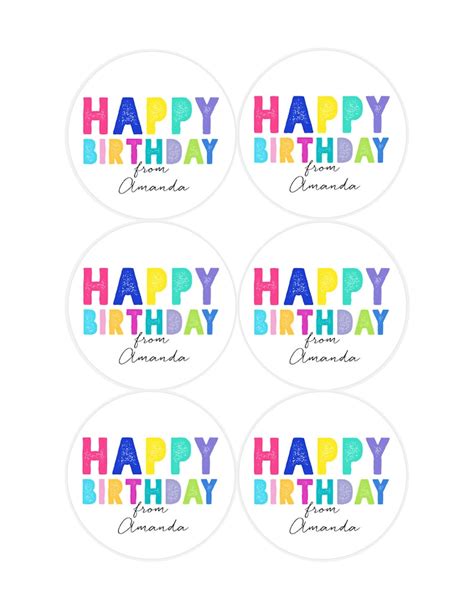 Happy Birthday Gift Stickers Personalized Happy Birthday | Etsy